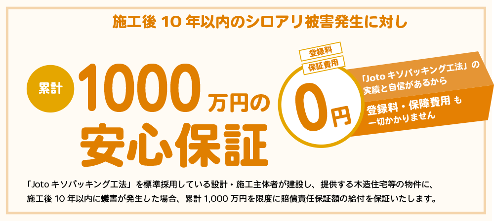 シロアリ被害補保証1000万円